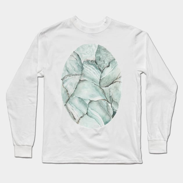 Aquamarine Stone Long Sleeve T-Shirt by ShealeenLouise